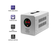 Qoltec Pure Sine Wave UPS | 800VA | 560W | Stała faza | Szary - 1088151 - zdjęcie 2